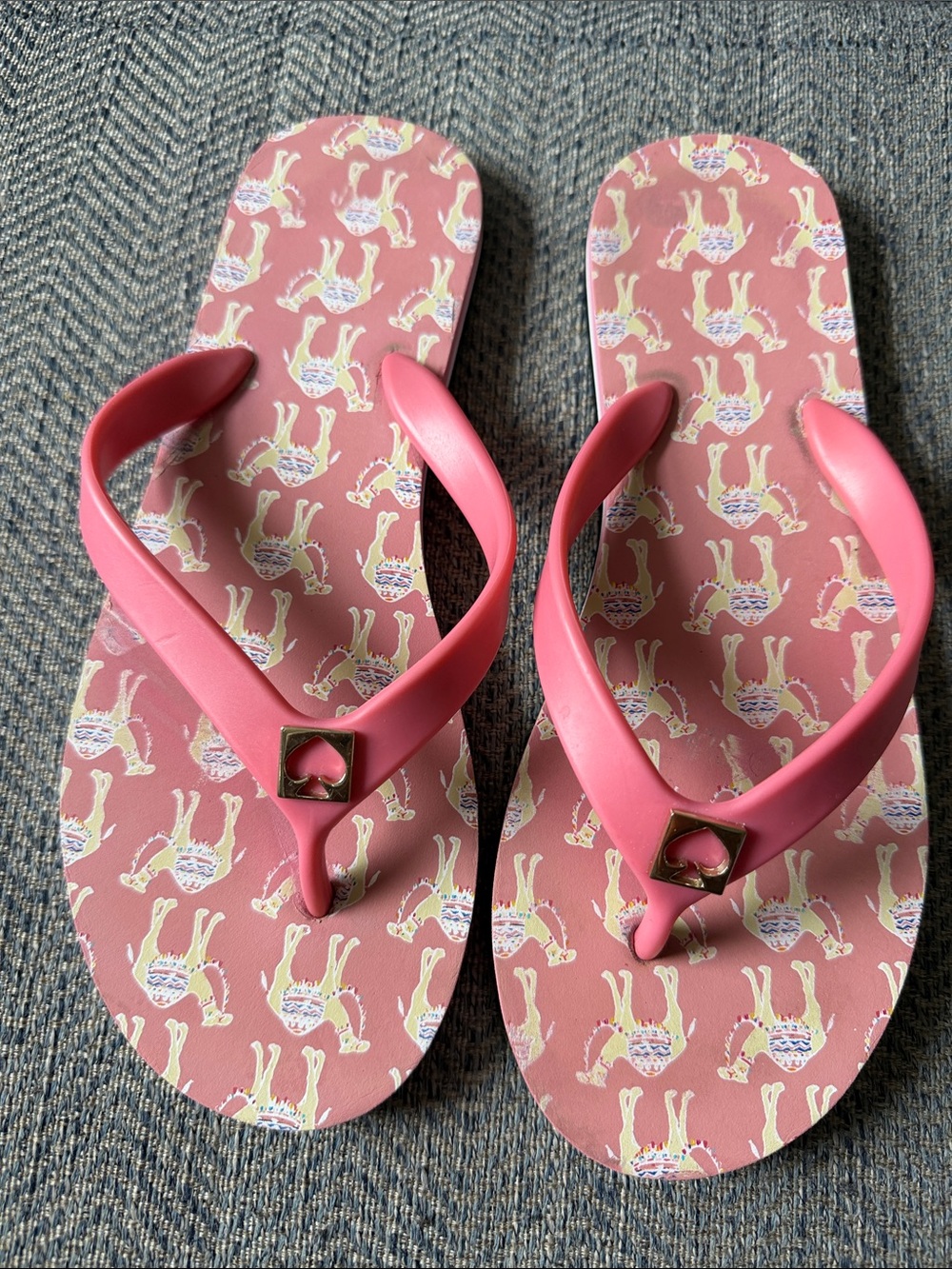 Kate Spade Women’s Multicolor  Camel Print Flip Flop Size: 7-8 M